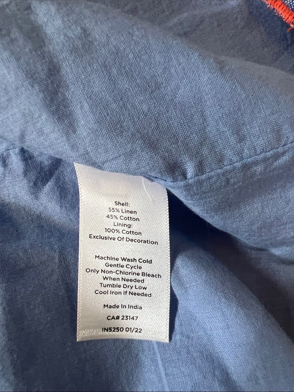 Talbots Blue Embroidered Chambray Skirt - Picture 6 of 7